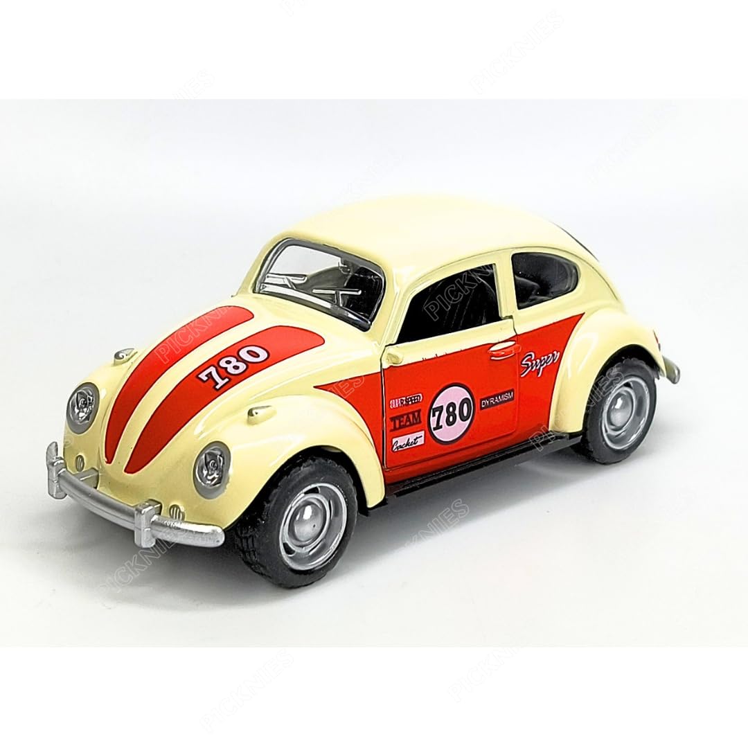 PICKNIES Classic Vintage VW Beetle Diecast Metal Pullback Toy car