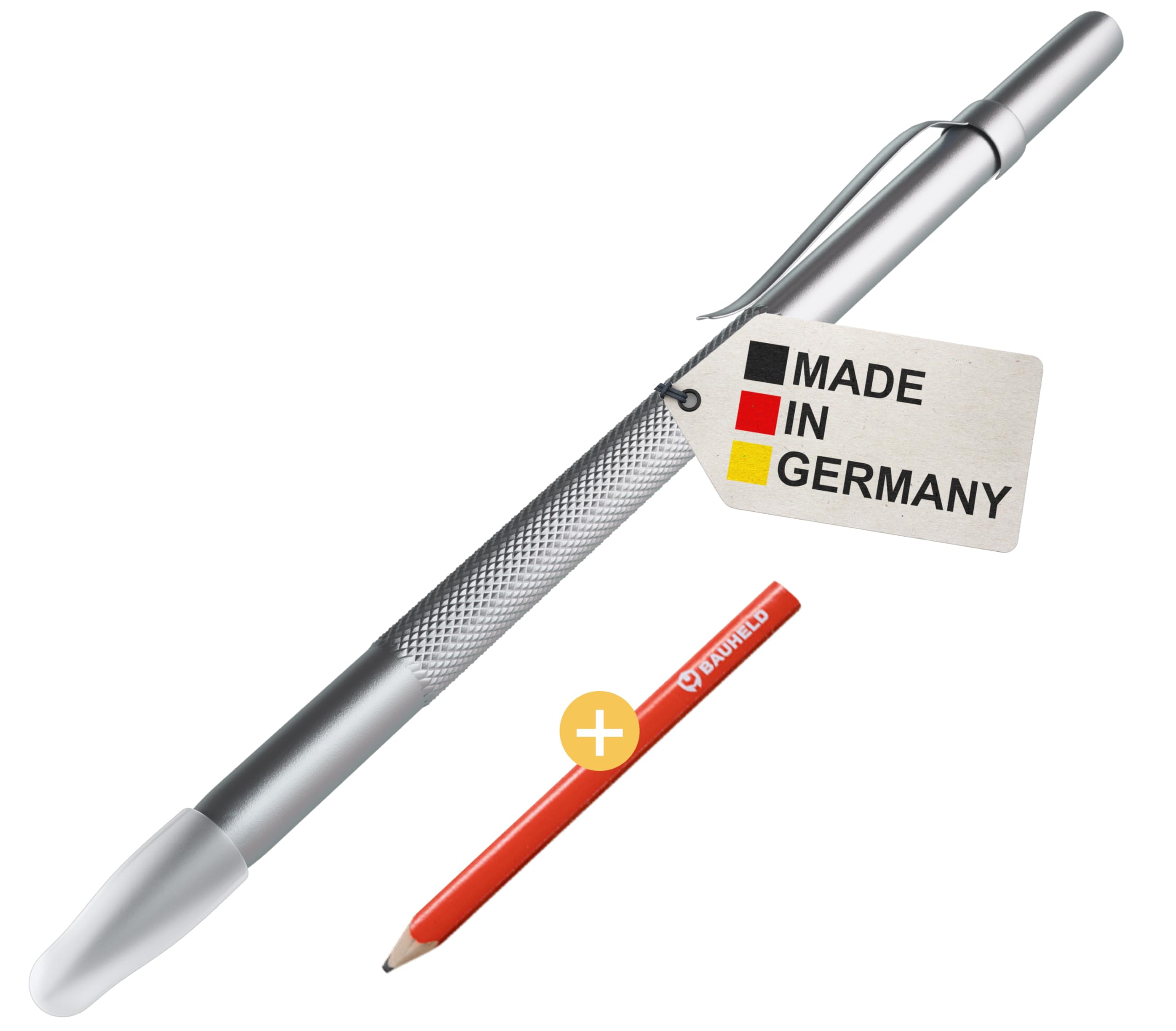 BAUHELD Anreissnadel Metall 150mm – Reißnadel mit Hartmetall-Spitze, Made in Germany