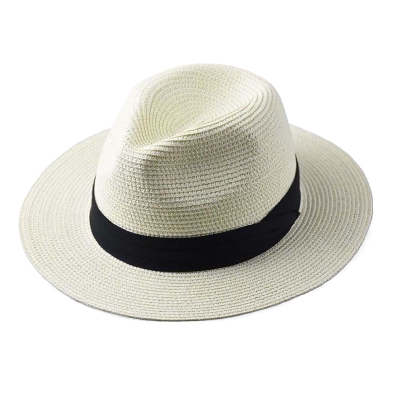 Sombreros de sol para mujer y hombre, Sombrero de paja plegable for hombre, multicolor, varios tamaños(Black,52cm-54.5cm)