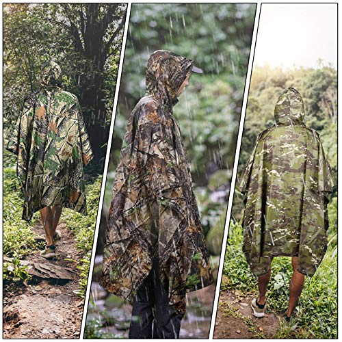 Loogu Hooded Rain Poncho, Camo Military Emergency Raincoat For Adult Men & Women #TOP6