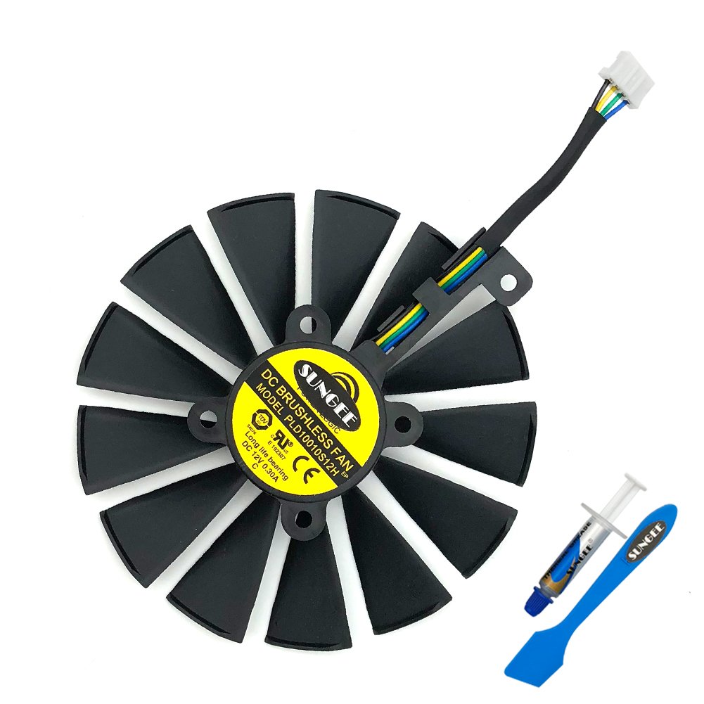 PLD10010S12H 95mm 12V 0.30AMP Graphics Card Cooling Fan For ASUS ROG STRIX GTX 1050 1050Ti RX470 RX570 RX580 POSEIDON GTX 1080Ti P11G GAMING CERBERUS-GTX 1070Ti Video Card fans, with Thermal Paste