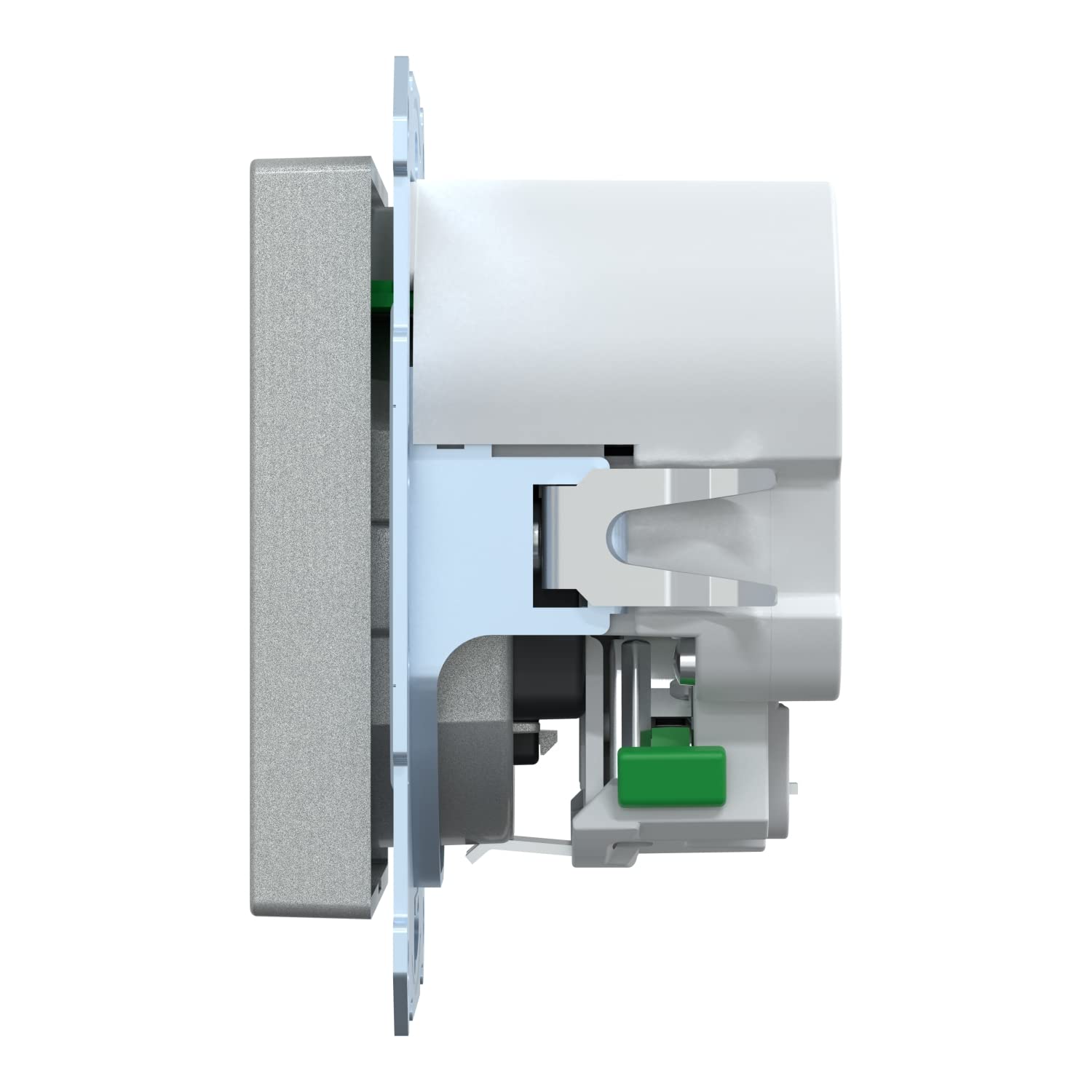 Schneider Electric Merten MEG2367-0460 gniazdko elektryczne ze złączem USB typ A+C system M aluminium, gniazdko Schuko USB podtynkowe, gniazdo wtykowe ze stykiem ochronnym, odpowiednie do smartfonów,