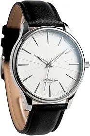 Relógio Masculino Pulseira Em Couro Preto Marrom Resistente À Água Luxo Social Casual Minimalista Analógico Importado 43mm GRUPO FIRST SHOP