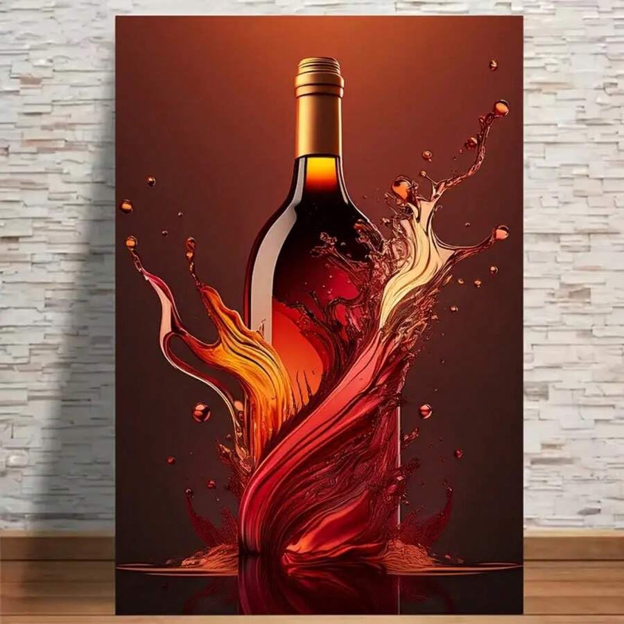 Toile murale de vin rouge 80x120 cm avec cadre intérieur XINBAO pour votre déco
