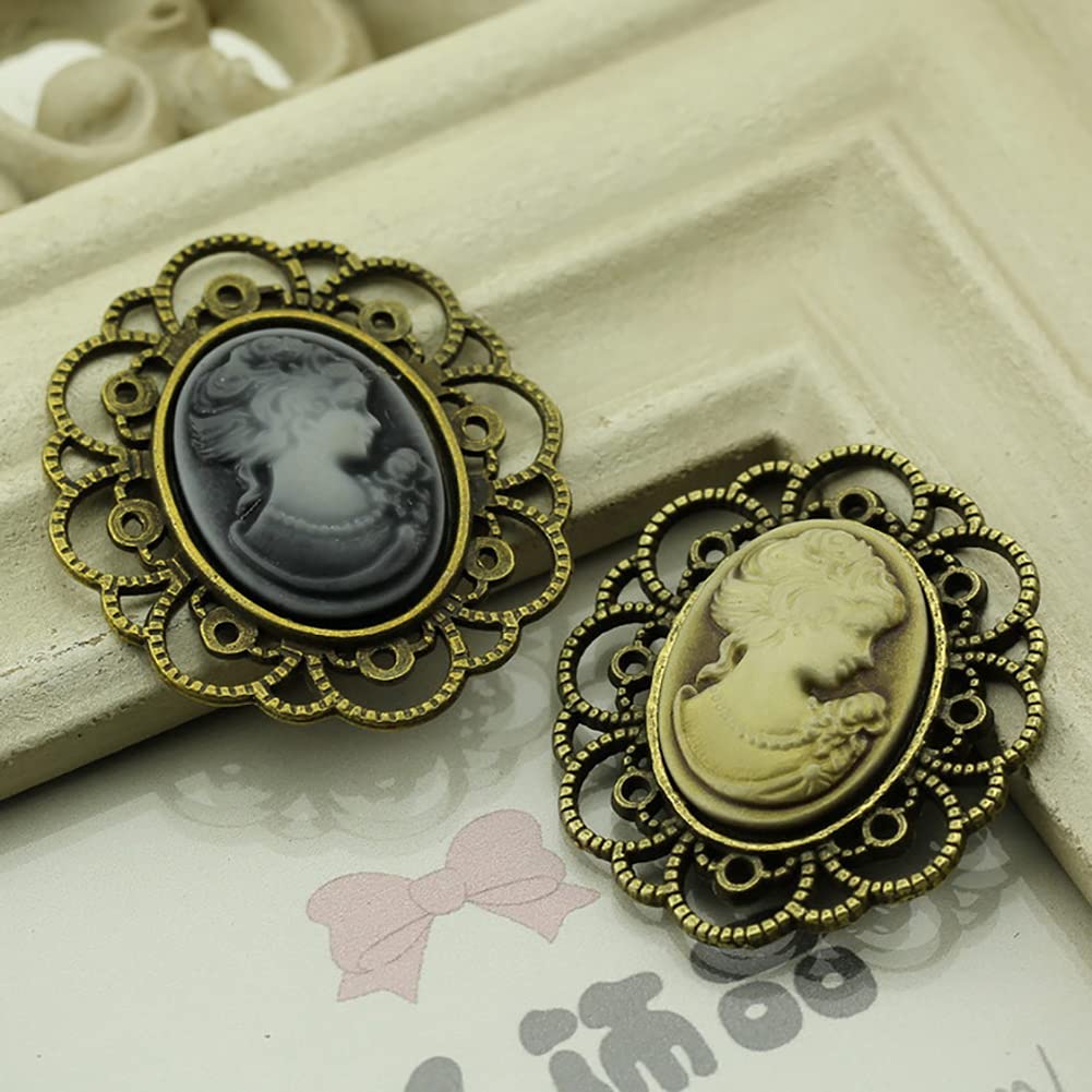 Broche Vintage Avec Cabochons Strass - Ancien Stock - Décoration Ou Déguisement