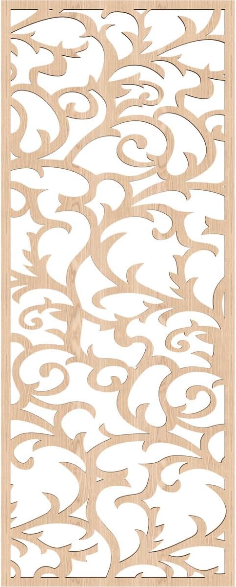 13 3/8"W x 34 3/8"H x 1/4"T Lennon Decorative Fretwork Wood Wall Panels, Red Oak