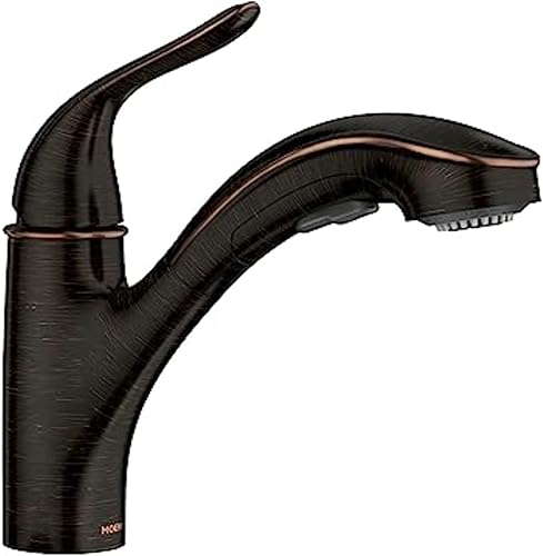 Moen Brecklyn 87557BRB - Grifo de fregadero de cocina con rociador extraíble de bronce mediterráneo con limpiador eléctrico