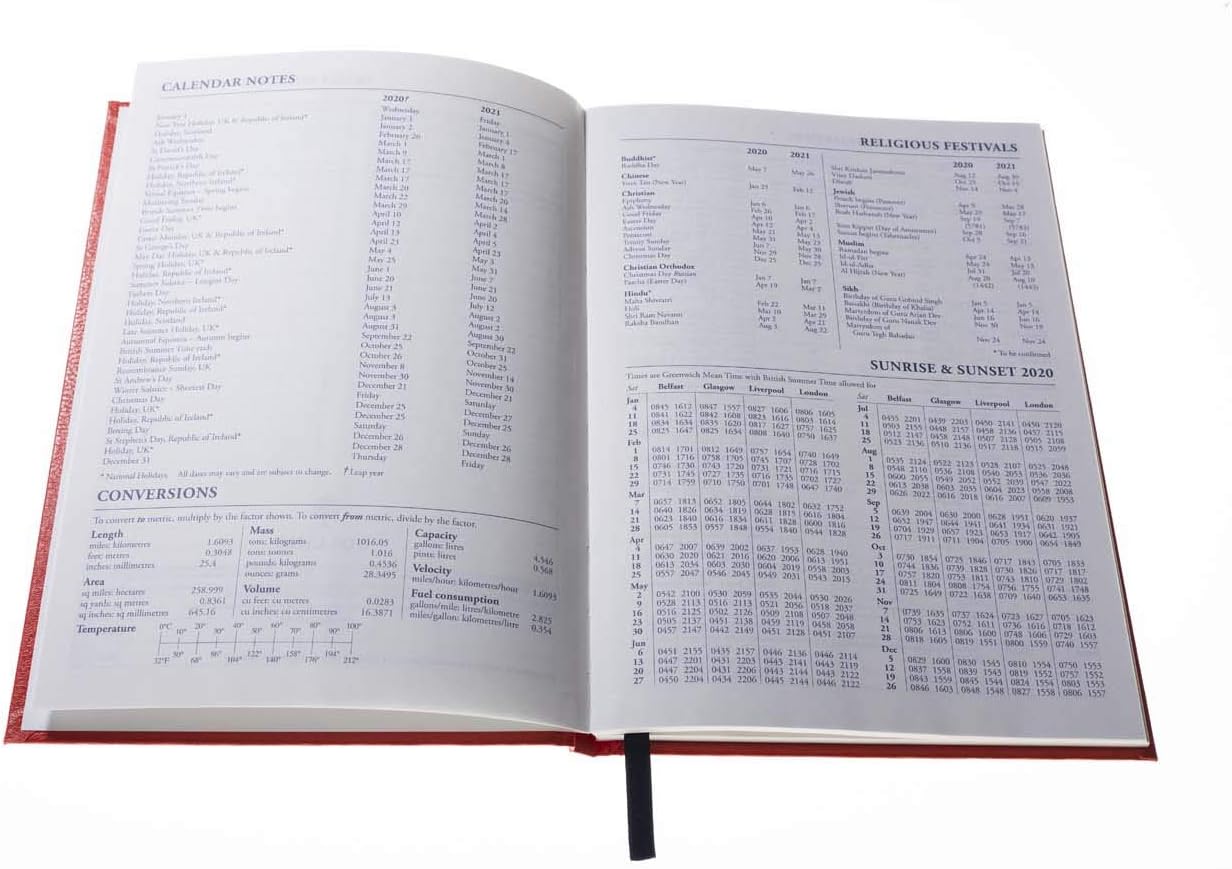 Collins Desk 44 - 2020 Diary - A4 Day A Page - Red