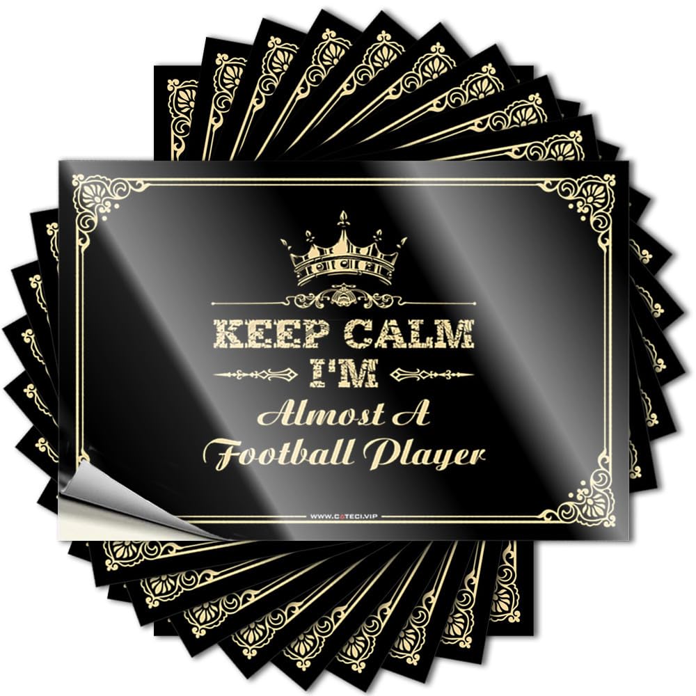 Funky Stickers Wall | Keep Calm I'm Almost A Football Player High Western Sticker Pack(12X18CM)