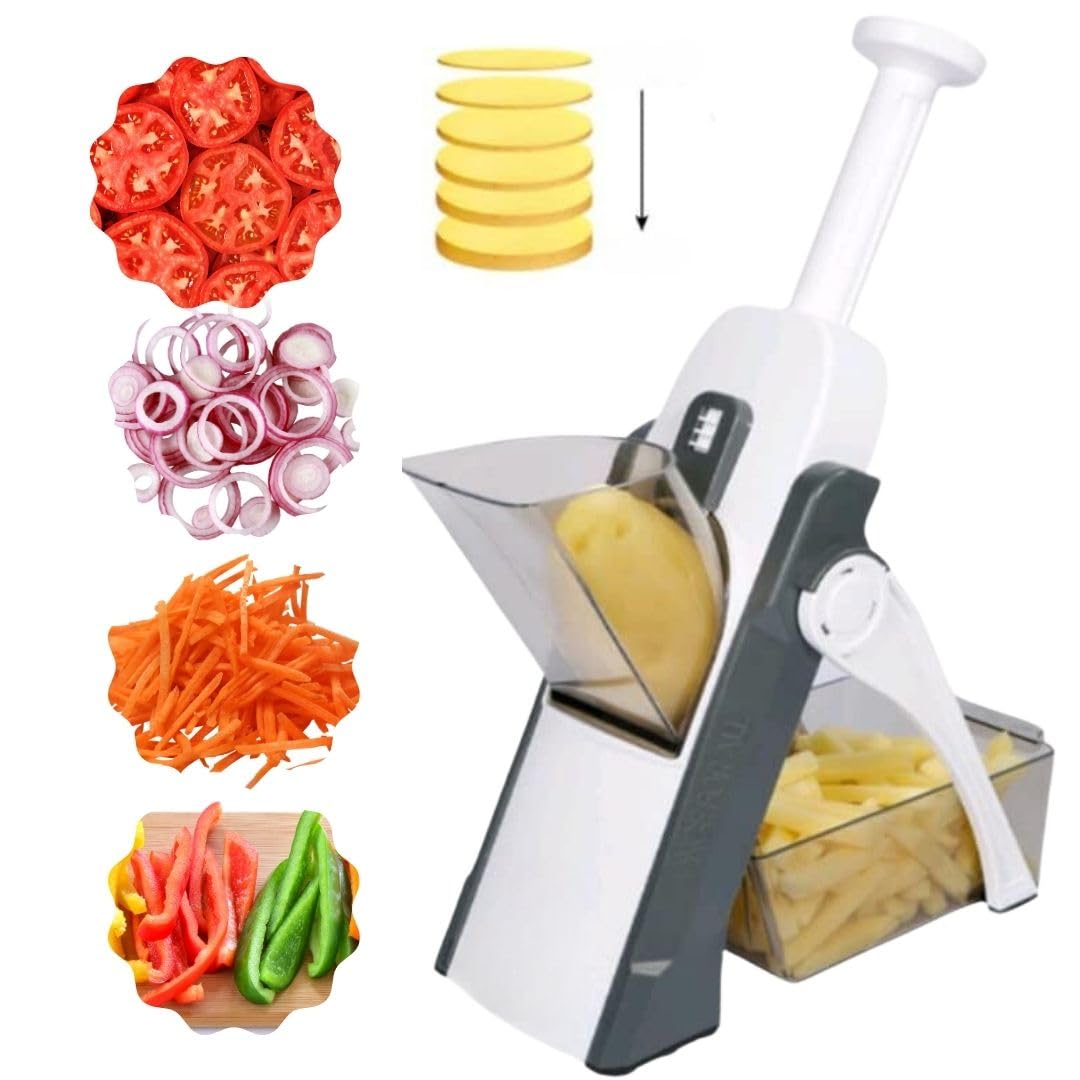 Picadora de verduras, Picadora de verduras, cortadora patatas ajustable, cubos, cebolla, fritas, alimentos