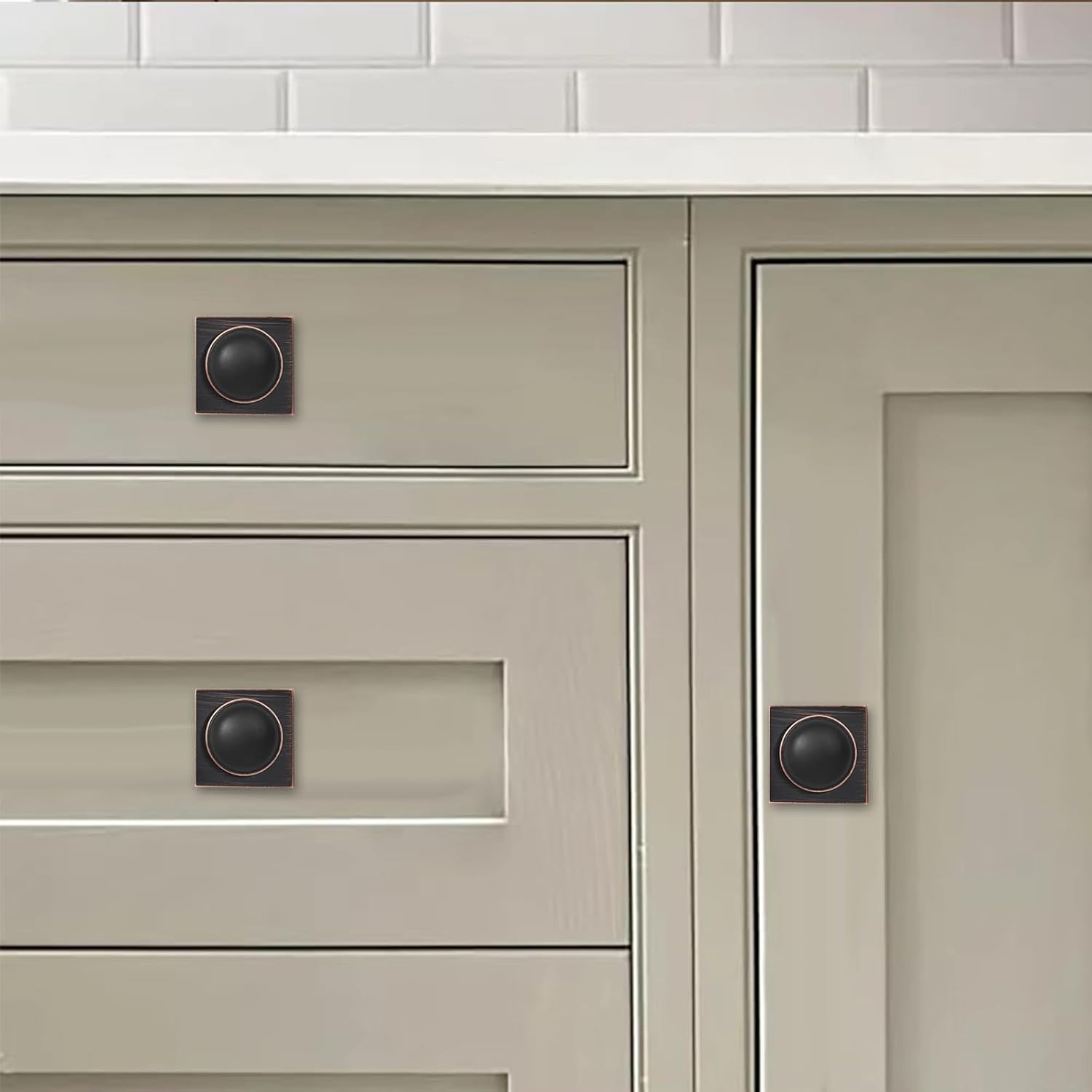 khtumeware 10-Pack Heavy Duty Solid 1-1/2 Inch Cabinet Knob with Backplate,Oil Rubbed Bronze Drawer Knobs with Back Plate, Ideal for Dressers and Kitchen cabinets.