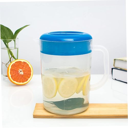 Miniatura 4 de SOLUSTRE Botella de agua fría, jarra de jugo de plástico para bebidas, jarra de jugo con tapas para nevera, jarras de bebidas, jarra de limonada,