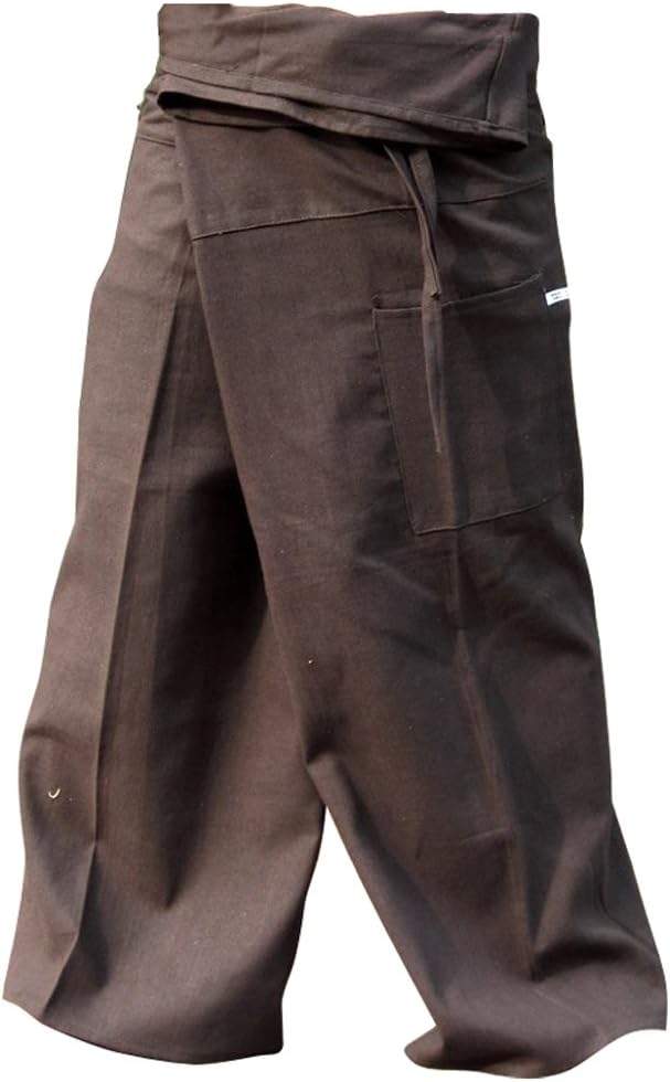 Thai Fisherman Pants Yoga Trousers Free Size Plus Size Cotton Taupe