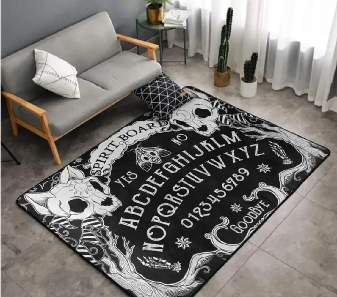 Tapis crâne gothique pour créer une ambiance salon mystique