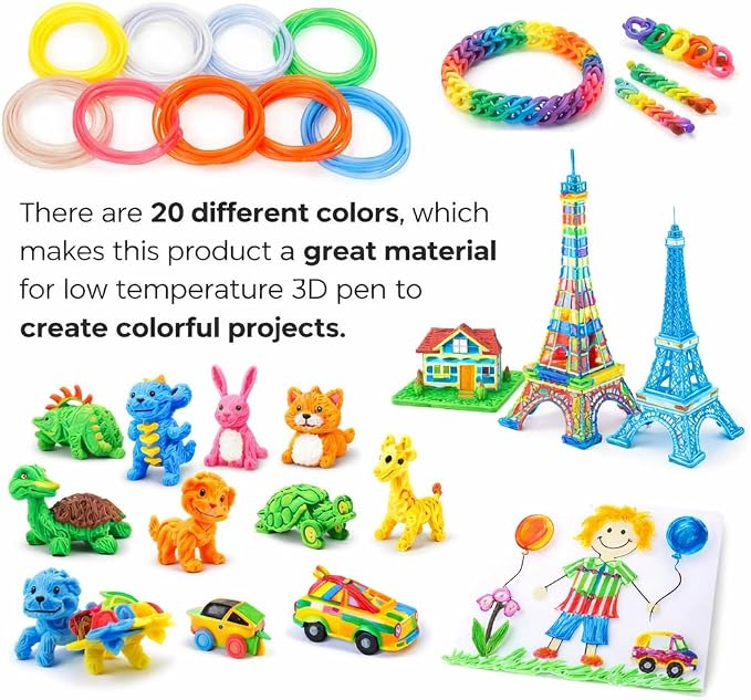Filamentos para lápiz 3D 20 colores 1.75mm PCL miniatura 5