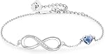 CDE Infinity Cœur Lettre initiale Femmes Bracelets Bijoux Cadeau pour Femmes ,Personnalisé Alphabet Lettre Charm Design,Eauproof,7"+2" Chaîne réglable convient à la plupart des poignets, Cadeaupour toutes les occasions spéciales