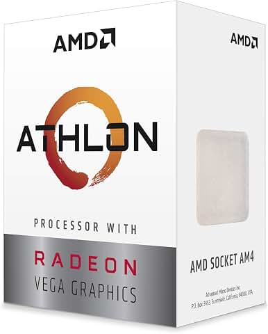 AMD Athlon 3000G Processeur avec Radeon Vega 3 2C/4T, Horloge de Base 3,5 GHz