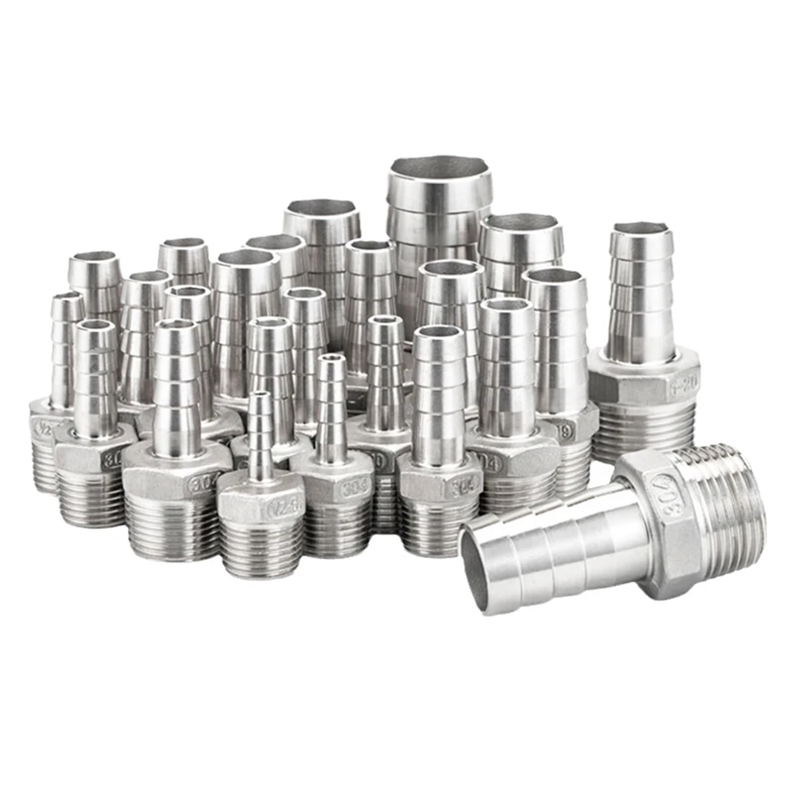 Schlauchverbinder aus Edelstahl 304, 1/8 Zoll, 1/4 Zoll, 3/8 Zoll und 1/2 Zoll, Pagodenverbinder, Kupplungsschwanzverbinder (1 Zoll)