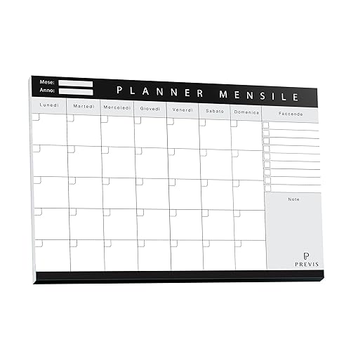 Planner Mensile A4 da Tavolo with 50 Fogli a Strappo. Personalised Stile Minimal Calendar with View per Mese, Profetto come Organizer Personal.