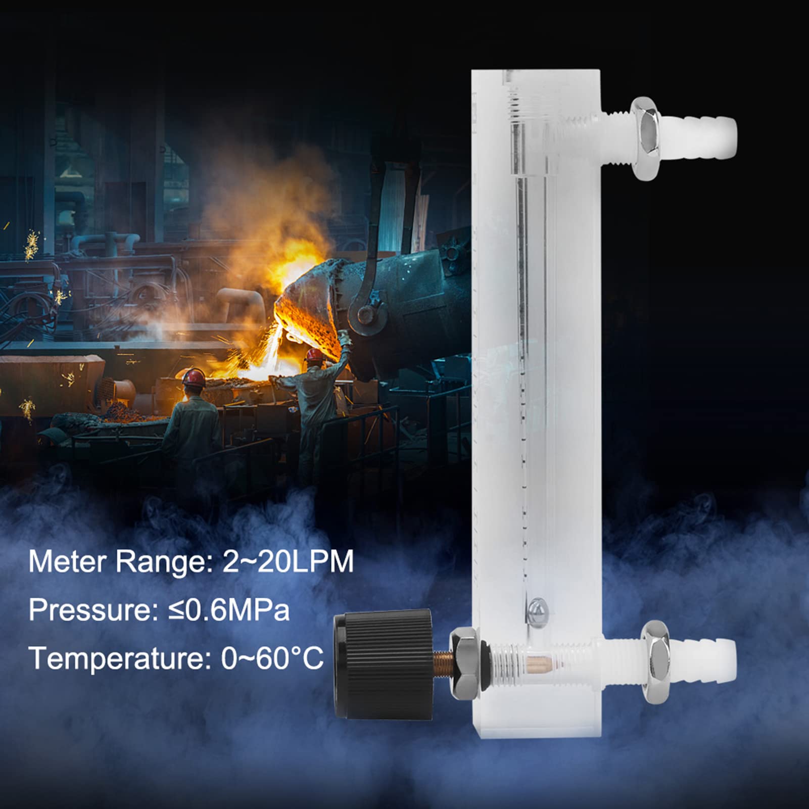 LZQ - 7 Débitmètre de Gaz Débitmètre 2-20LPM Régulateur de Gaz avec Vanne de Contrôle pour Oxygène Air Gaz