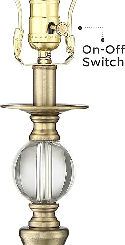 Miniatura 5 de Possini Euro Design Doris - Lámpara de mesa tradicional de 30 12 pulgadas con atenuador USB, candelabro alto de metal de latón, pantalla de doble