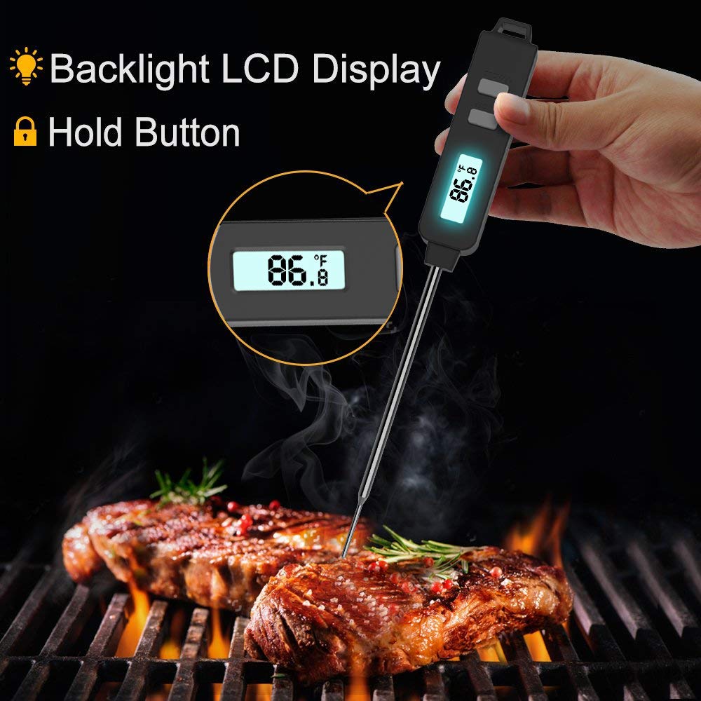 Flаѕh Dеаlѕ - 80% оƒƒ Meat Thermometer 2Pack Instant Read Candy Thermometer Digital Cooking Food Thermometer with Super Long Probe for Grill Kitchen BBQ Smoker Oven Oil Milk Yogurt Temperature