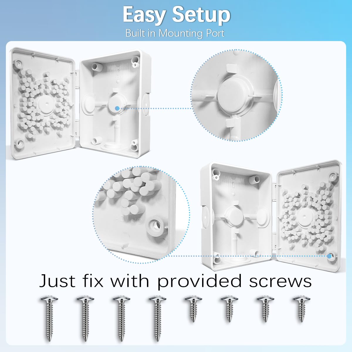 【Compatible with PTZ Cameras】 Security Camera Junction Box, Outdoor IP65 Waterproof CCTV Mounting Bracket, ABS Plastic Cable Concealment Box(4 Pack)