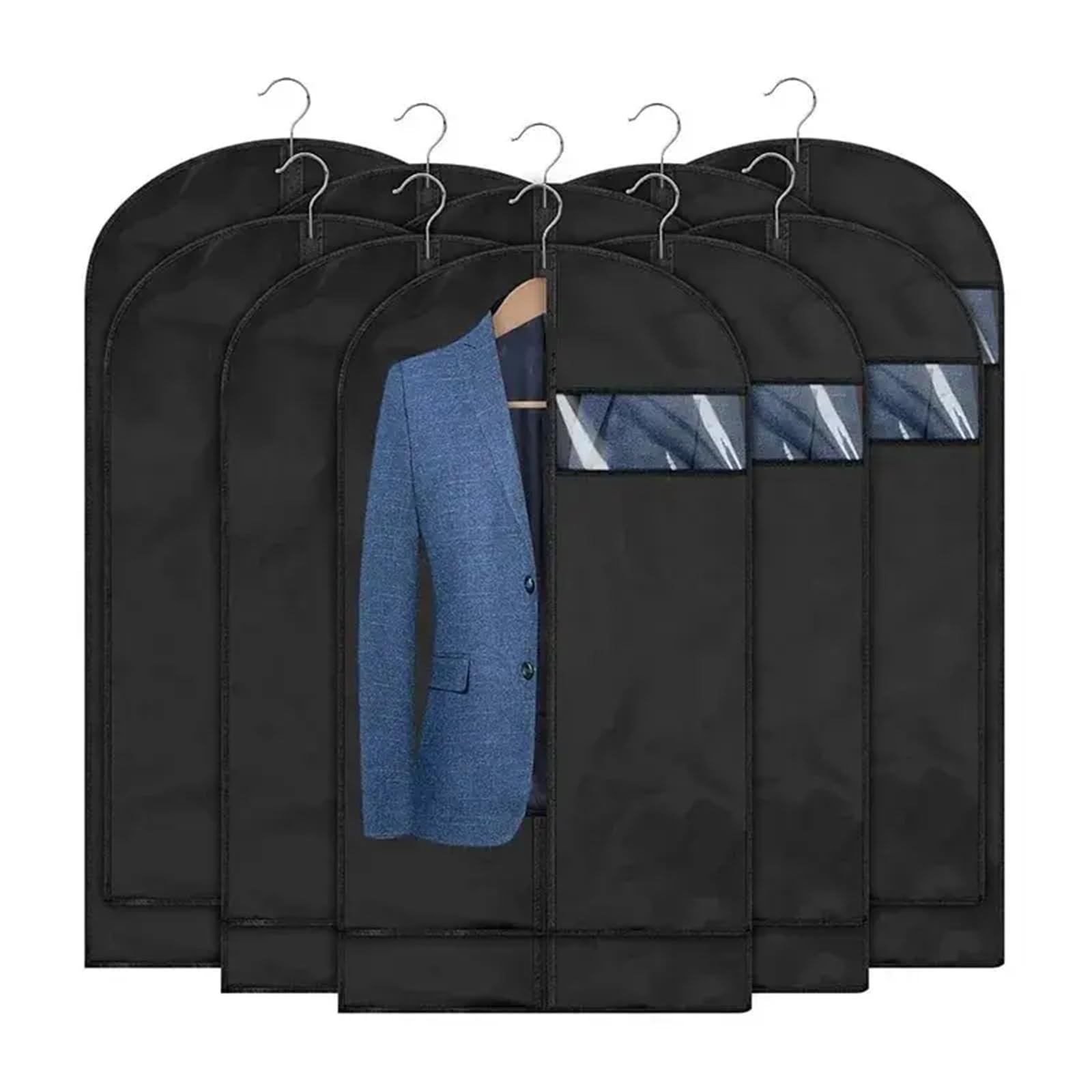 10 pezzi di copertura in tessuto borse vestiti appesi indumento vestito cappotto casa custodia organizzatore Per Abiti(60x80cm)