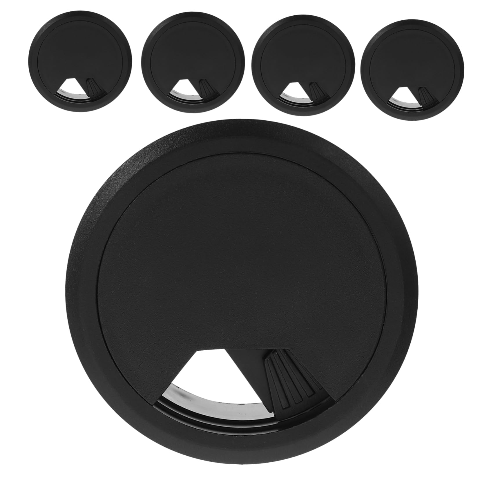 Lot De 5 Cache-Trous De Câble Rond 50 Mm en Plastique Abs, Passe-câbles De Bureau, Œillet De Bureau pour Rangement Et Organisation des Câbles sous Meubles Et Bureaux