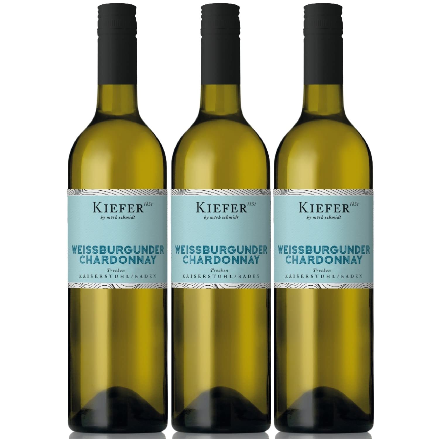 Weingut Kiefer Freche Kaiserstühler Weißburgunder Chardonnay Weißwein Wein Cuvée Trocken Deutschland Inkl. FeinWert E-Book (3 x 0,75l)