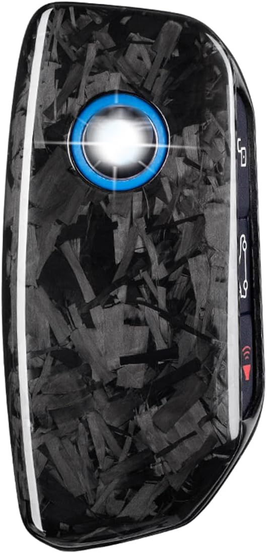 Genuine Forged Carbon Fiber Remote Smart Key Fob Cover Case Protector for Latest 2023-2025 BMW 7 Series i5 i7 iX X1 X2 X3 X5 X6 X7 XM 530i 540i 760i 840i M60i M70 M5 M50i M60i M235 Alpina XB7 image 2