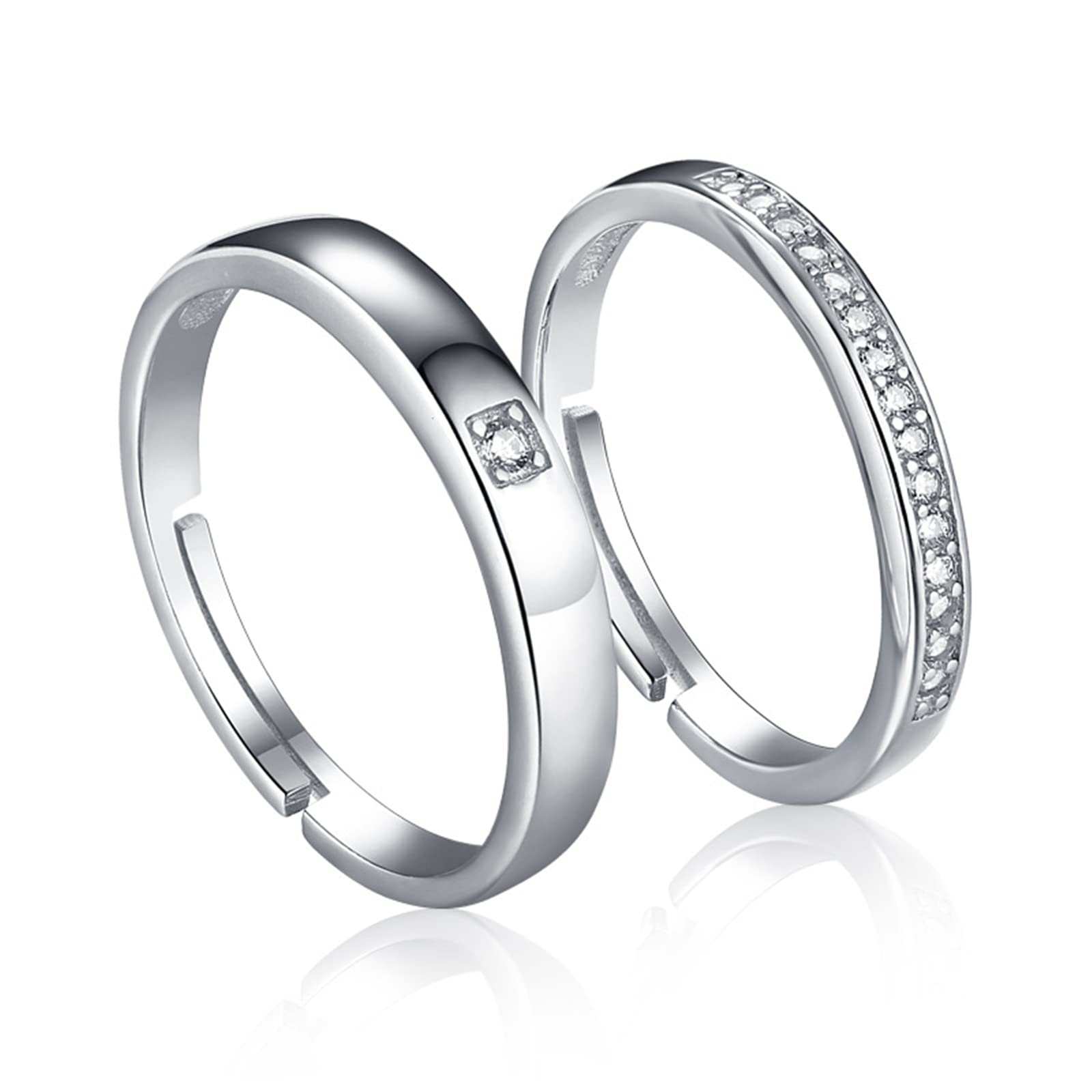 Bague alliance ajustable argent et zircons, le bijou idéal à porter au quotidien avec élégance