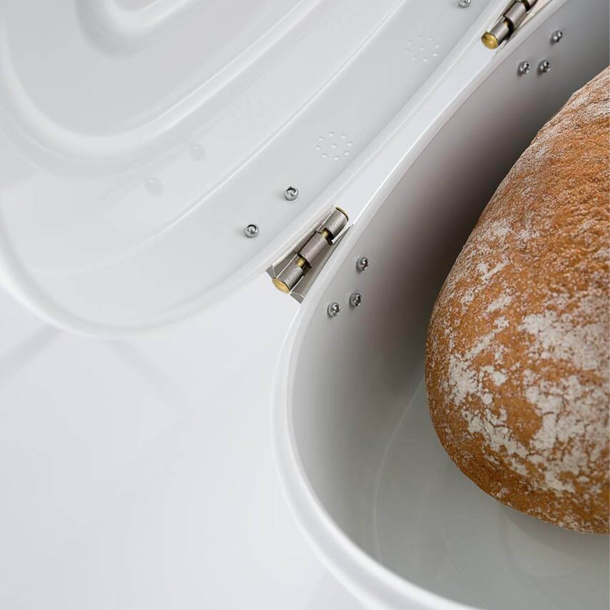 WESCO Single Elly, contenitore per il pane, in lamiera d'acciaio verniciata a polvere, fori di ventilazione e manico stabile, 32,2 x 22 x 14 cm