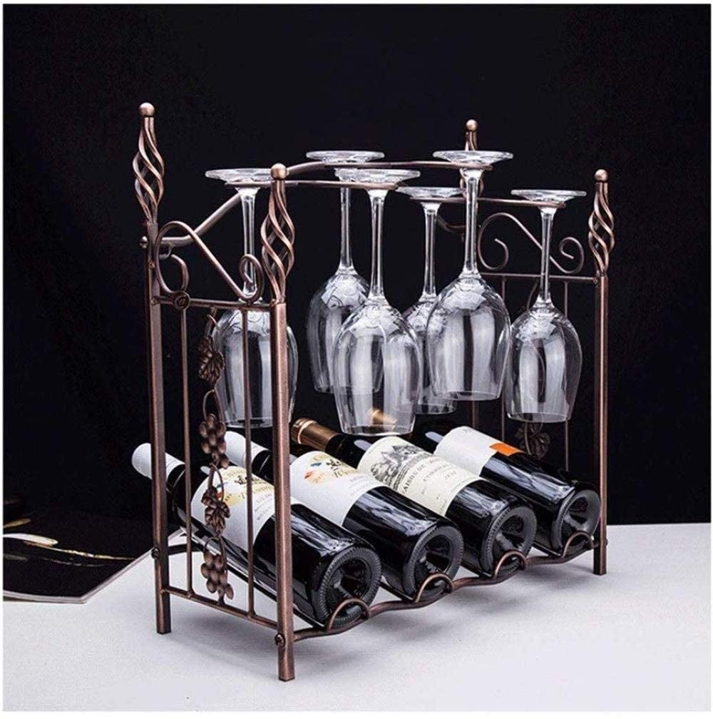 Portabottiglie in metallo Portabottiglie da tavolo Portabottiglie da appoggio Portabottiglie da appoggio per vino da appoggio - L'arredamento per la casa può contenere 4 bottiglie di vino rosso e