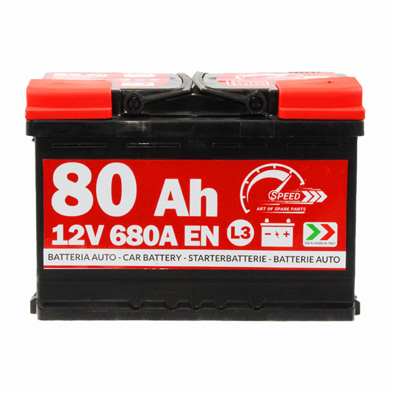 AUTOBATTERIE Original Speed L3 80 Ah 12 V 680 A Pluspol RECHTS (278 x 190 x 175)