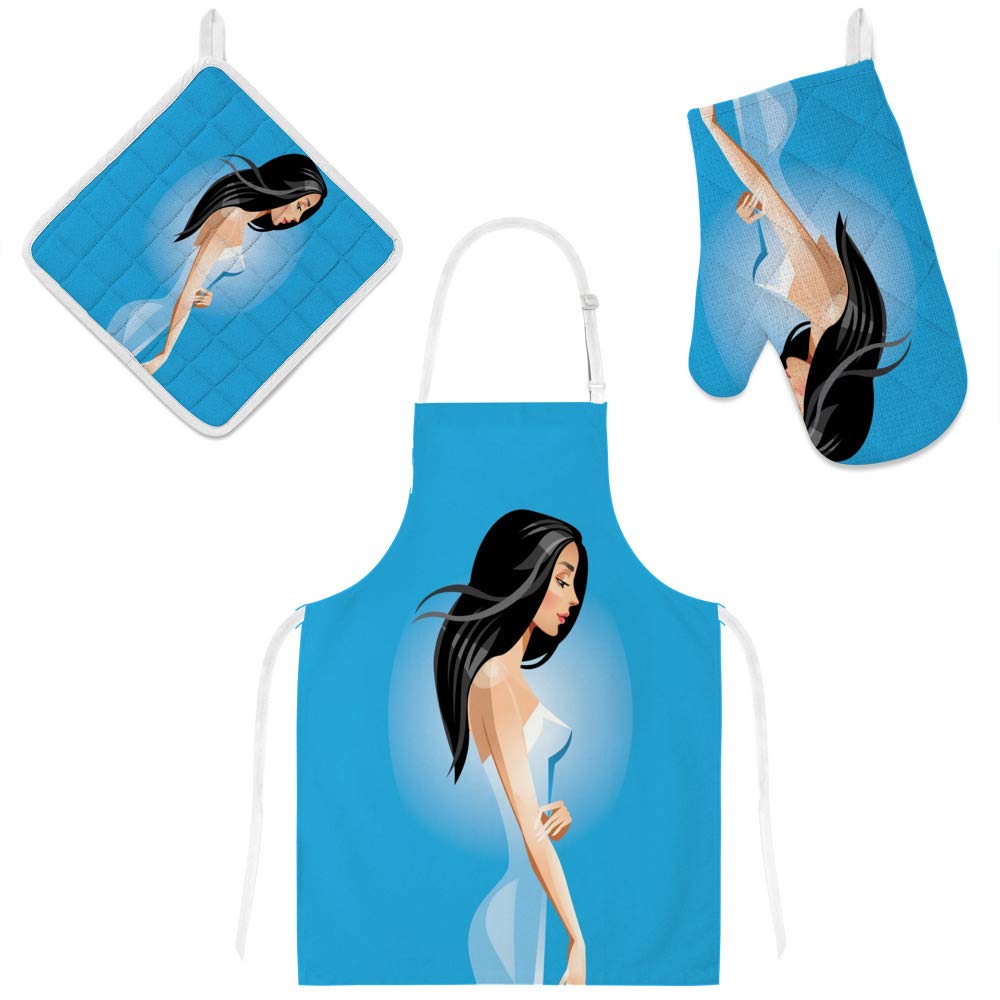 Tablier de cuisine femme Cheshongg lot de 3 : restez élégante en protégeant vos vêtements