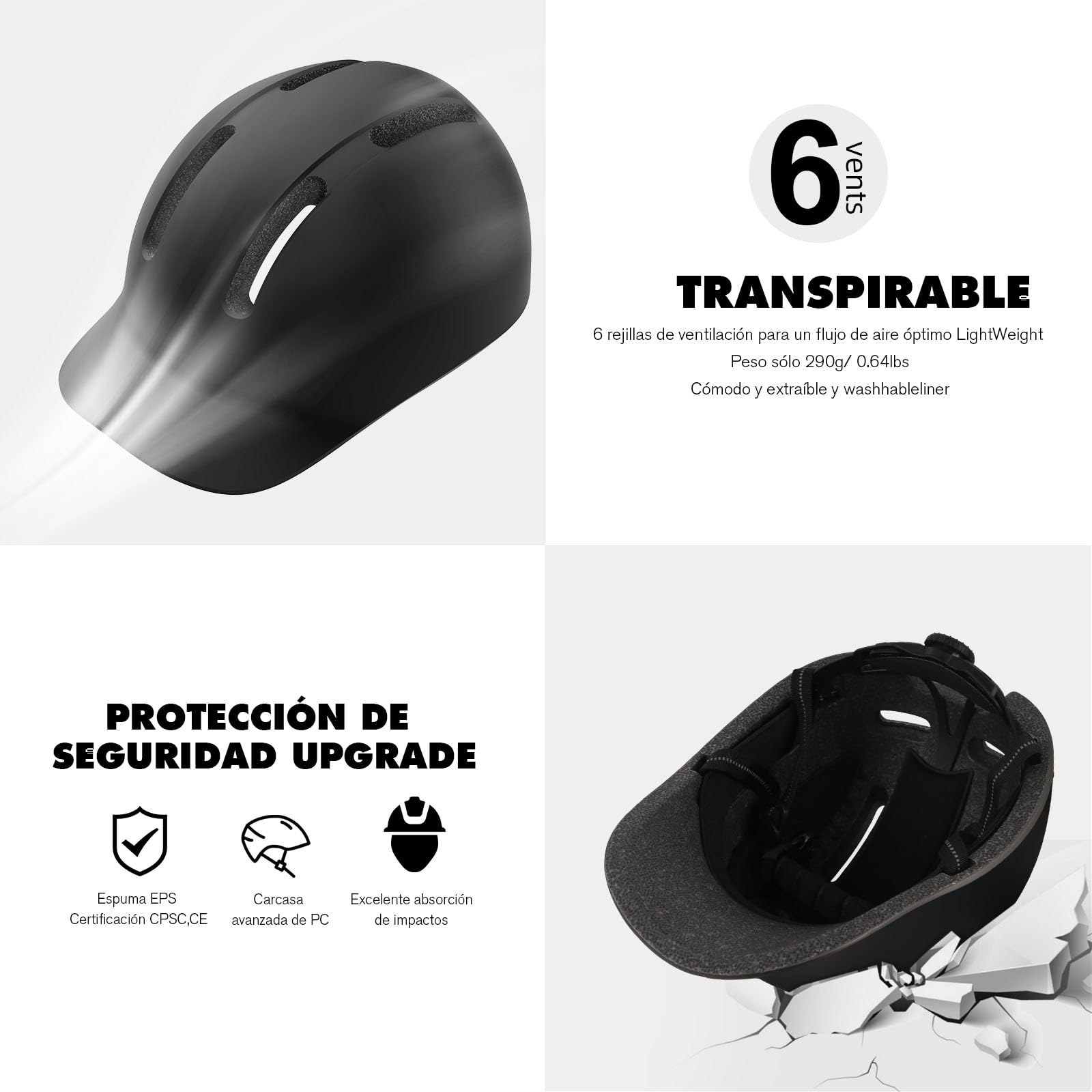 Shinmax Casco Bicicleta Hombre Mujer, Cascos Ciclismo con Pantalla Viajeros Urbanos, Casco Bicicleta Adulto Ajustable Casco Patinete Electrico Adulto