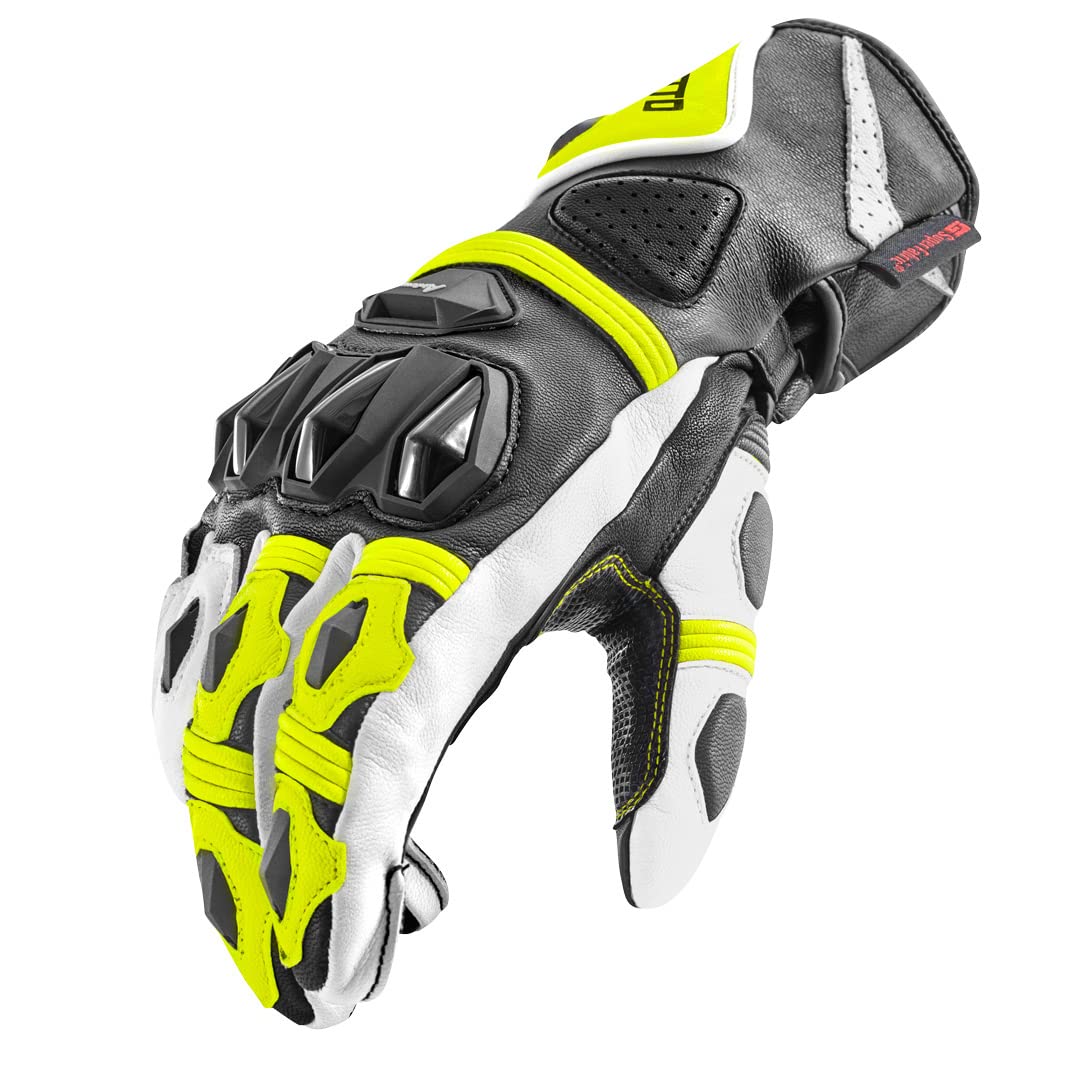 Bogotto Monza Guanti da moto perforati, blu/bianco/rosso, XS