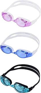 YUENREE Swim Goggles 3 Pack - Swimming Goggles for Adults Men Women Youth Teens Ages 8+ - No Leak, Anti-Fog, UV Protection, Easy to Adjust and Non Slip - with 3 Hard Travel Cases