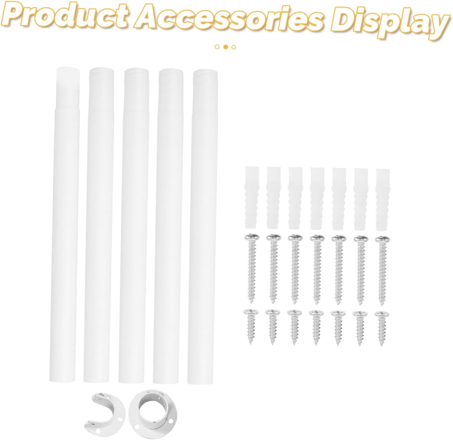 Garneck Adjustable Heavy Duty Metal Closet Rod with Brackets, Extendable 177-212cm White Steel Hanging Bar for Wardrobes, Laundry, and Rv Storage