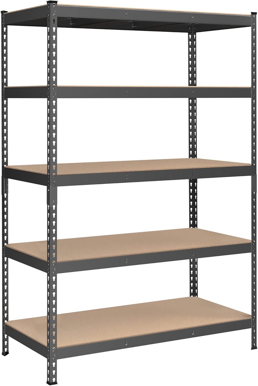 SONGMICS 5-Tier Storage Shelves, Garage Storage, Boltless Assembly, Adjustable Shelving Unit, 23.6 x 47.2 x 70.9 Inches, Load 1929 lb, for Shed Warehouse Basement Kitchen, Gray UGLR600G01