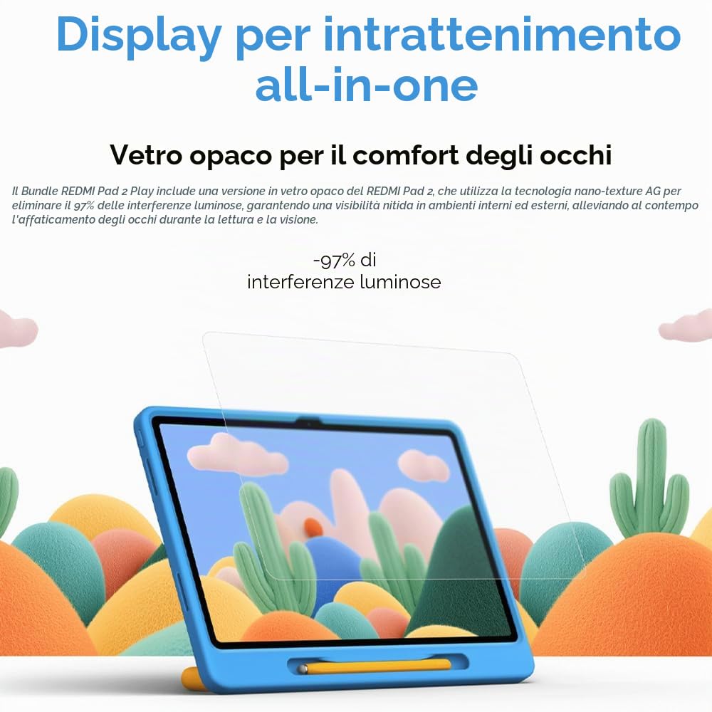 XIAOMI Redmi Pad 2 Tablet Bambino 4+128GB (Grigio) - MediaTek Helio G100-Ultra, Schermo 11" 2.5K, Batteria 9000mAh + Ricarica Rapida 18W, Telecamere 8MP+5MP, Bundle con Pennino e Custodia HyperOS