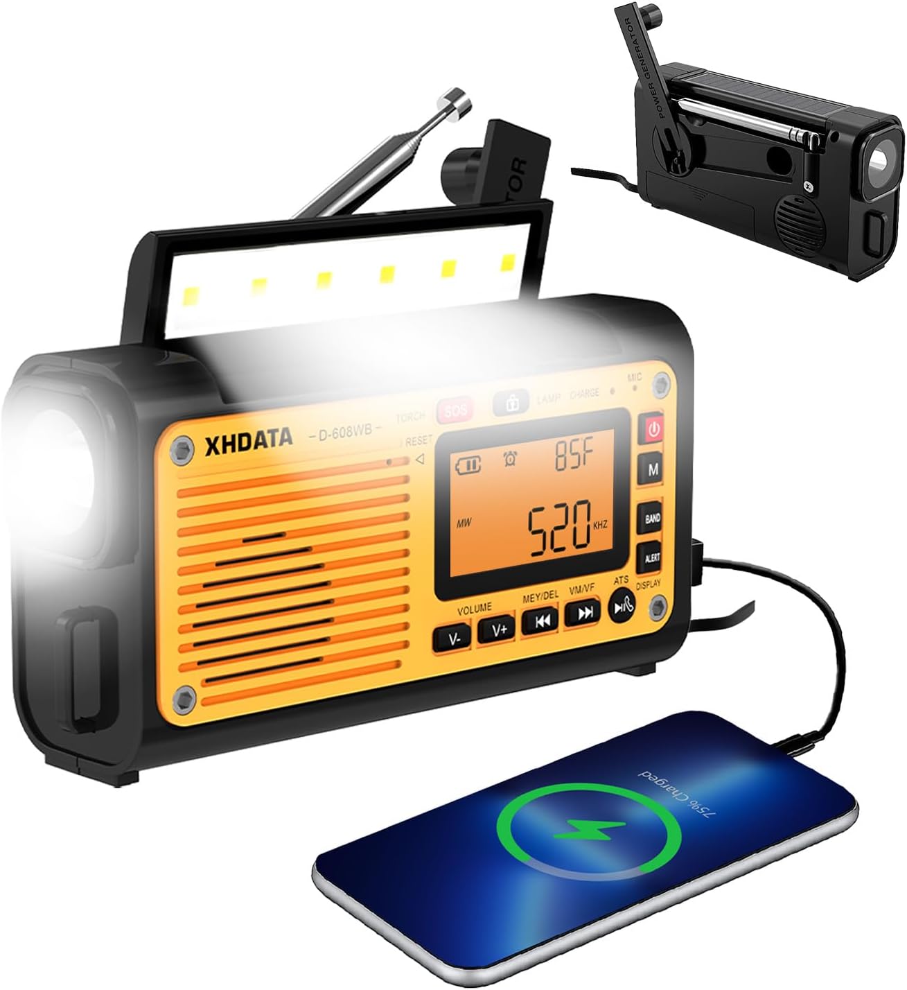 D109WB Shortwave Radio with NOAA Weather Alert and D608WB Emergency Crank Radio