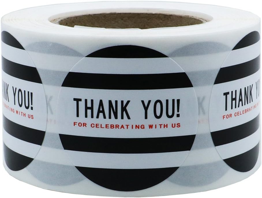 Hybsk Purple Thank You for Celebrating with Us Stickers 1.5" Round Total 500 Labels Per Roll (Type 2)