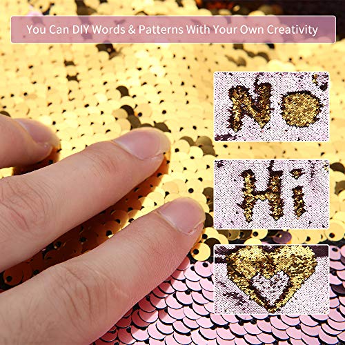 Wodasi Meisjesset met zeemeerminnentas, rugzak, pailletten, omkeerbaar, glitter, met hoofdband - Image 4