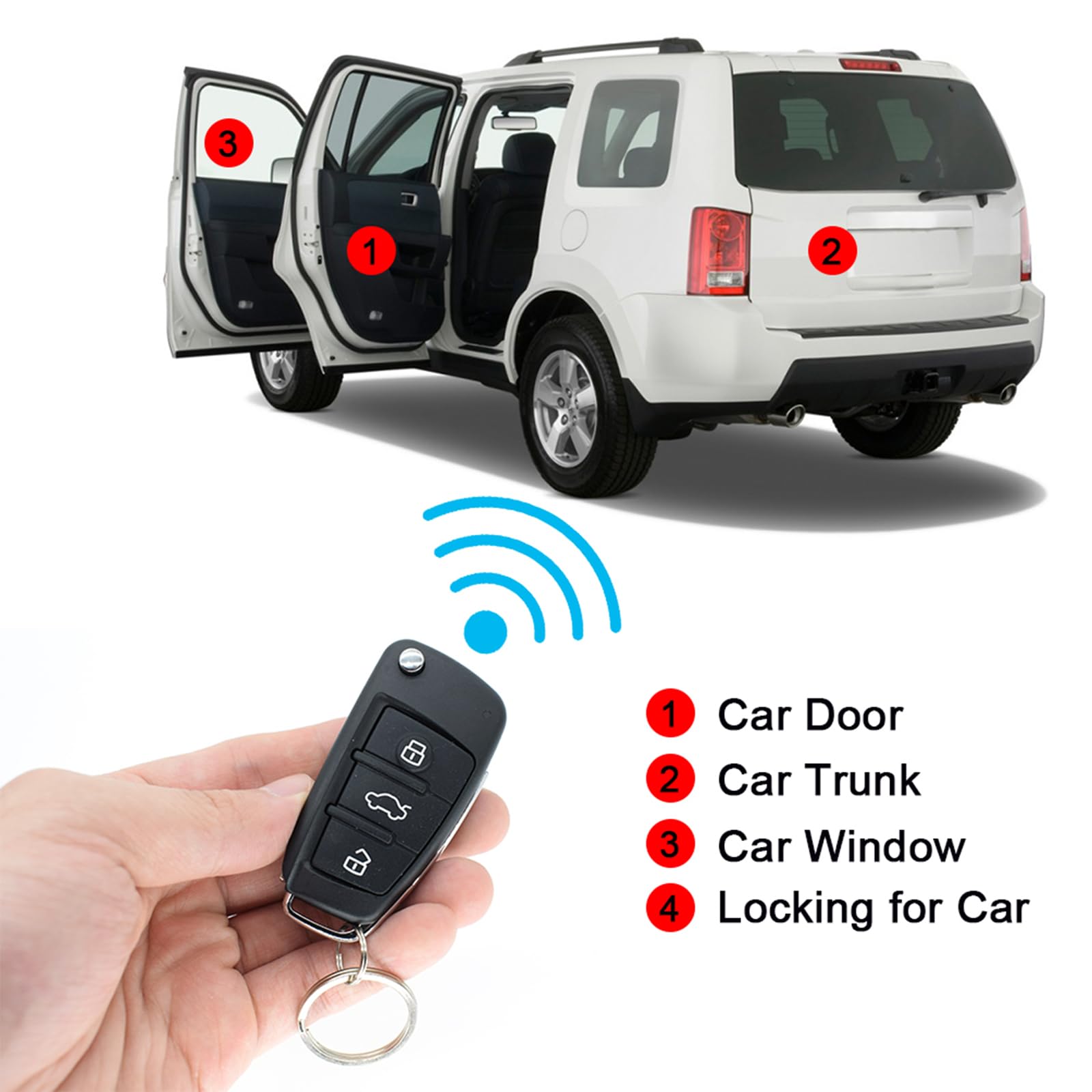 XUKEY Auto Zentralverriegelung Universal Keyless Go Nachrüsten Schlüsselloses Zugangssystem Auto Türschloss Keyless Entry System mit 2 Fernbedienung Kit