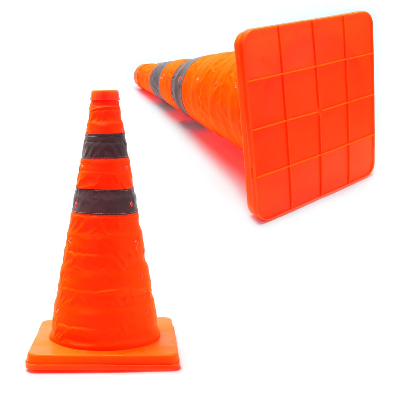 IIF Set of 4 Collapsible Traffic Cones 18 inch Traffic Safety Cones Agility with Reflective Collar for Road Parking (18 inch) - Image 4
