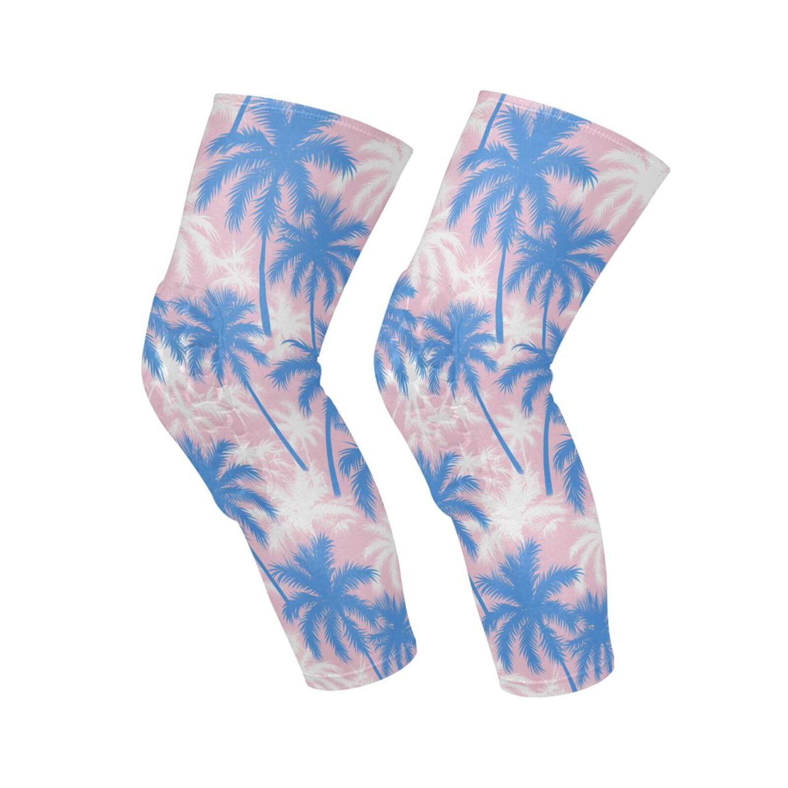 JUNZAN Tropical Palms Tree Basketball Knee Pads for Youth Kids Wrestling Knee Pads with Sleeves Sport Kneepads for Volleyball Football