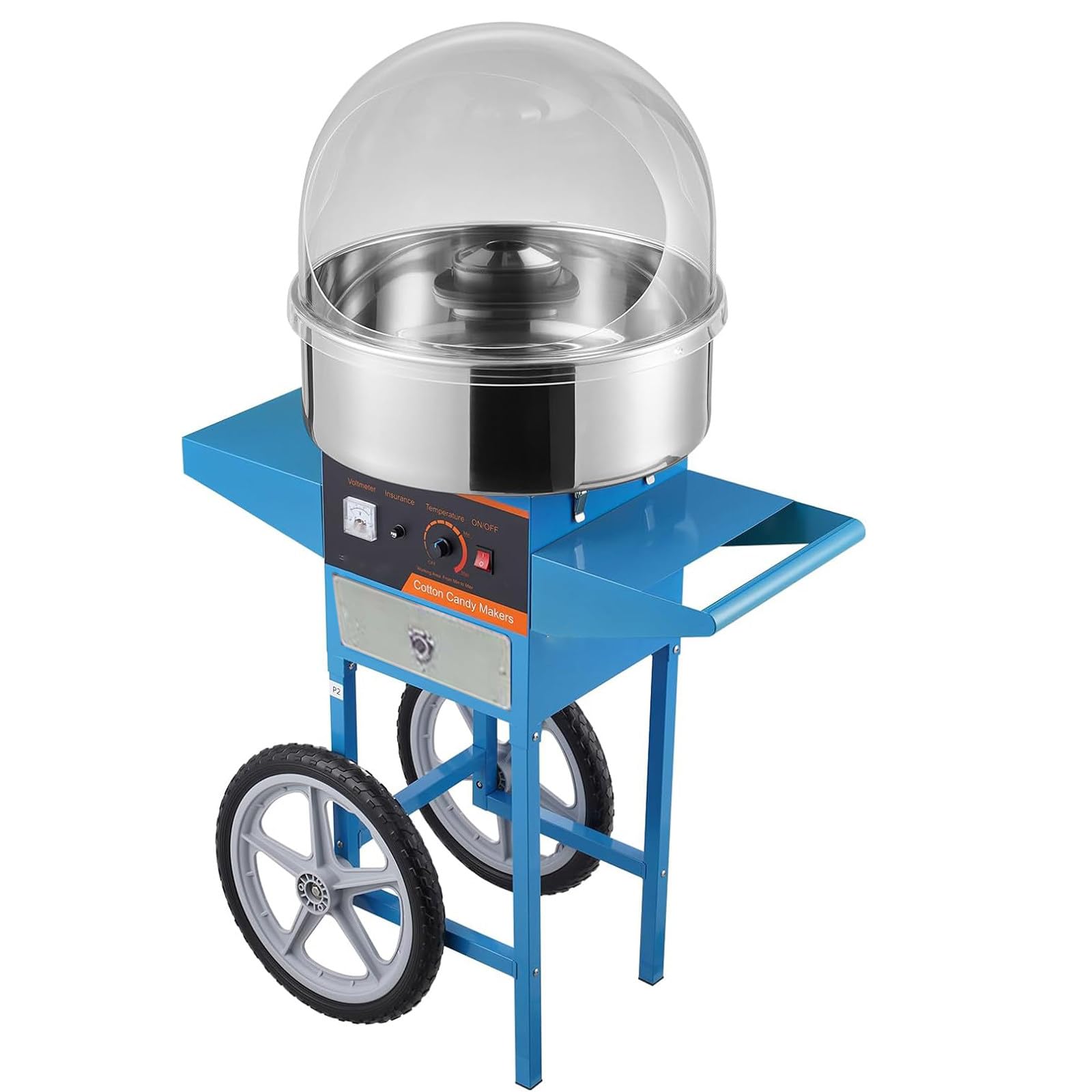 Máquina de algodón de azúcar, comercial, cuenco de acero inoxidable, 980 W, fabricante profesional de algodón de azúcar para fiestas en casa y eventos