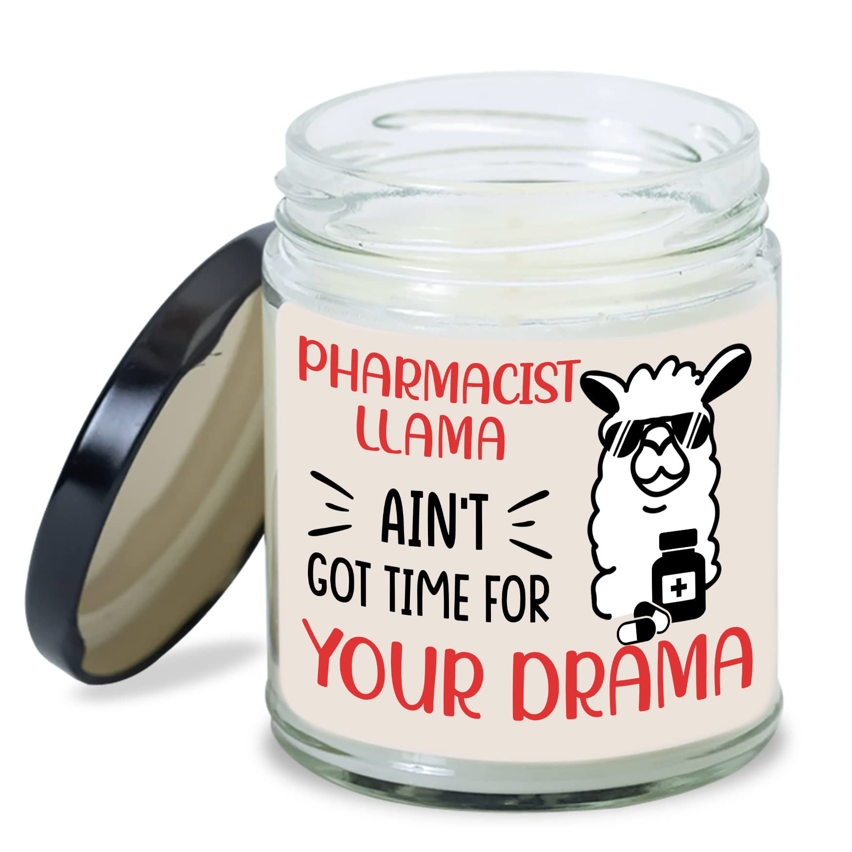 MEDROC Pharmacist Candle Pharmacist Llama Ain't Got Time for Drama Gift for Pharmacy Coworker, Birthday Christmas Gift for Pharmacist Bestie, Pharmacist Week Gift Decoration Home Gift